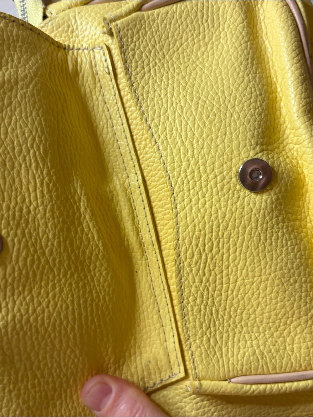 Dooney & Bourke Yellow Shoulder Bag with Tan Trim - Picture 8 of 15